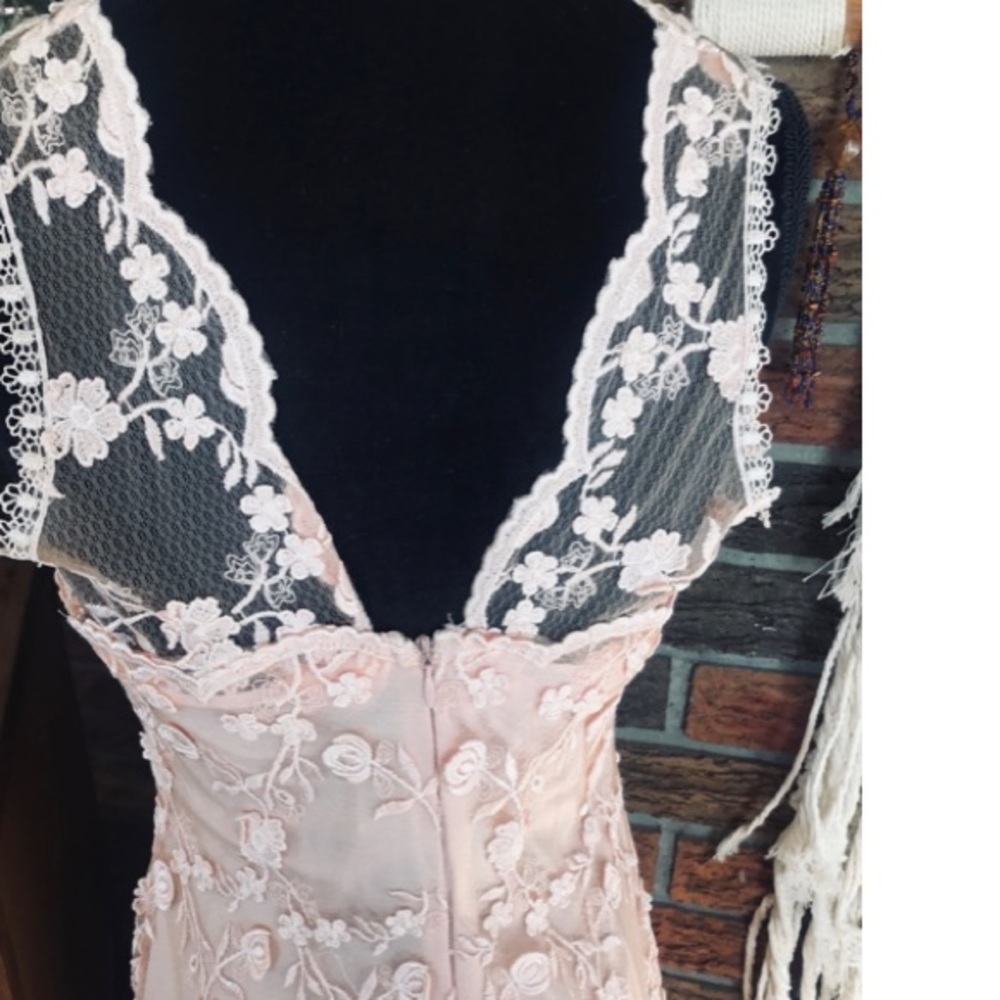 Carlo Giovanni Pink Lace Overlay Dress - Picture 5 of 12